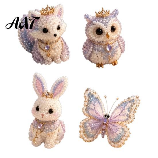 Progetto Creativo Pratico 1 Set Kit Fai da Te Animale 3D con Perline, Kit Artigianale Artistico con Perline con Istruzioni Decorative, Insetto Uccello Fata Fatto a Mano
