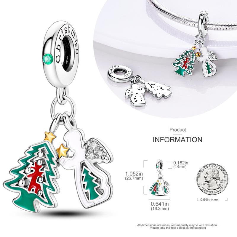 Copper Charms Winter Series Beads Snowman Penguin Pendant Fit Women Original Bracelet Christmas Diy Jewelry Dangle