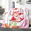 1Pc Strawberry Shortcake'S Sweet Adventure Blanket For Couch Bed Plush Cozy Fuzzy Blanket Super Soft Warm Blankets For Fall And Winter 0918257