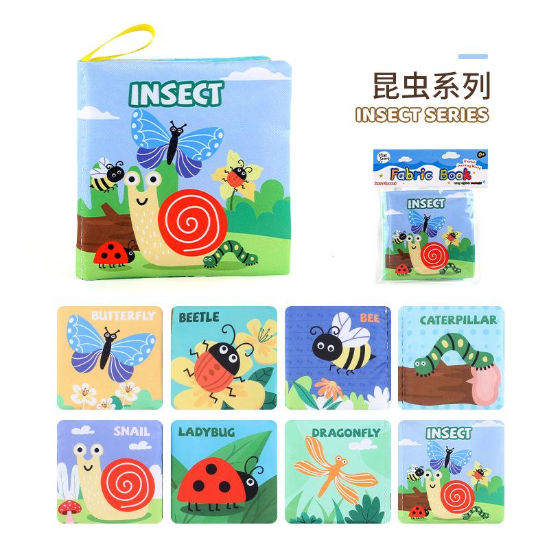 

Three-Dimensional Baby Cloth Book Early Education Toy 4 Pages 8 Sides Palm Book Forest Animals English Cognition Baby Cloth Book