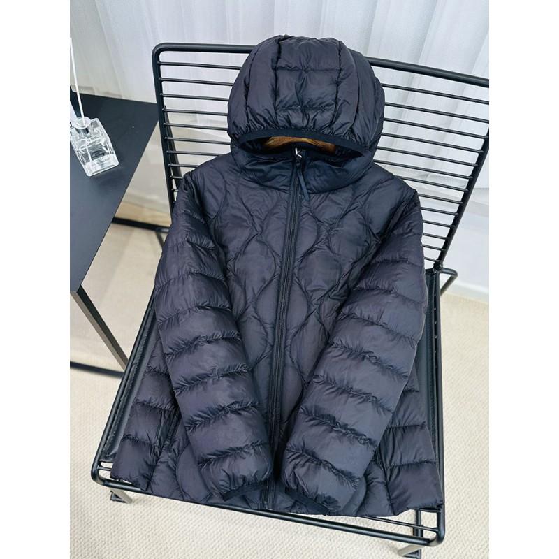 90 White Duck Down Lightweight Hooded Jacket Women Casual Winter Coat