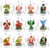 Resins Colorful Flower Dragon Miniature Figurine Ornament for Garden and Landscapes Office Home Desktop Cake Decoration