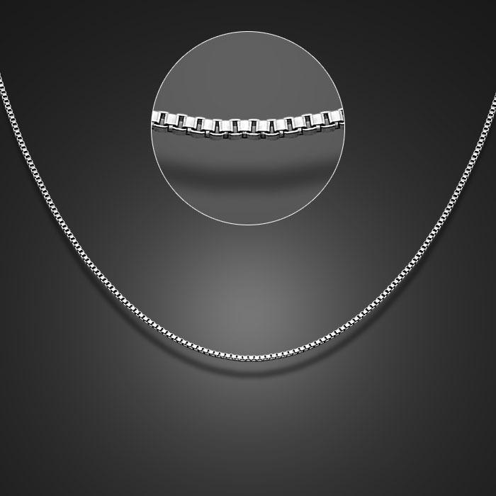 

Box Necklace Platinum Plated Girls Simple Accessories Chain Cold Wind Jewelry 46CM