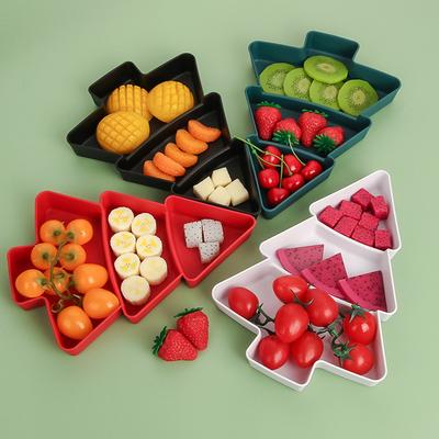 Christmas Tree Fruit Plate Divided Dish Plate Marry Christmas Party Decorations for Home 2025 Navidad Noel Natal Xmas Gift