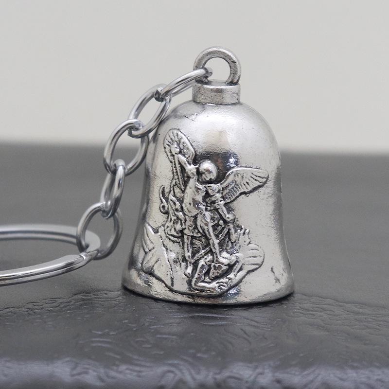 Retro Metal Jewelry Keychain with Bell Pendant - Car and Bag Decoration