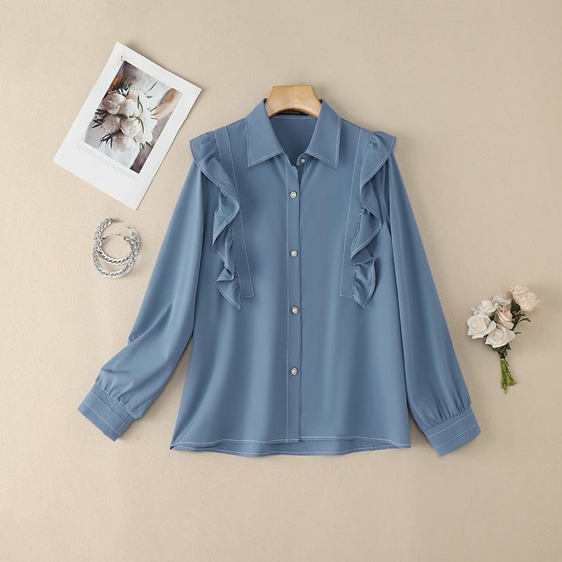 ZANZEA Women Turn Down Collar Loose Casual Long Sleeve Blouse