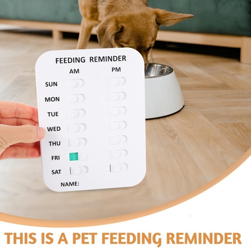 Pet Feeding Record Board Cat Dog Feeding Reminder Log Card Wall Mounted Remark Sticker Event Note Sign Pets List Remarks Plank
