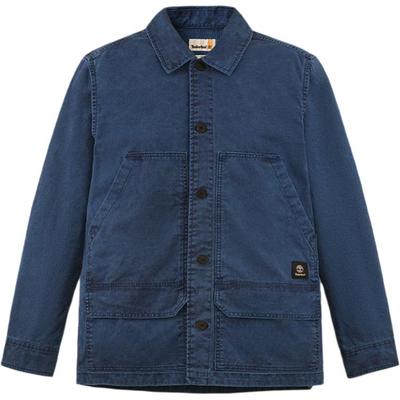 Einfaches lockeres Outdoor-Arbeitshemd mit mehreren Taschen, Langarm, Herrenhemden, Tiefes Saphirblau A44SB-433