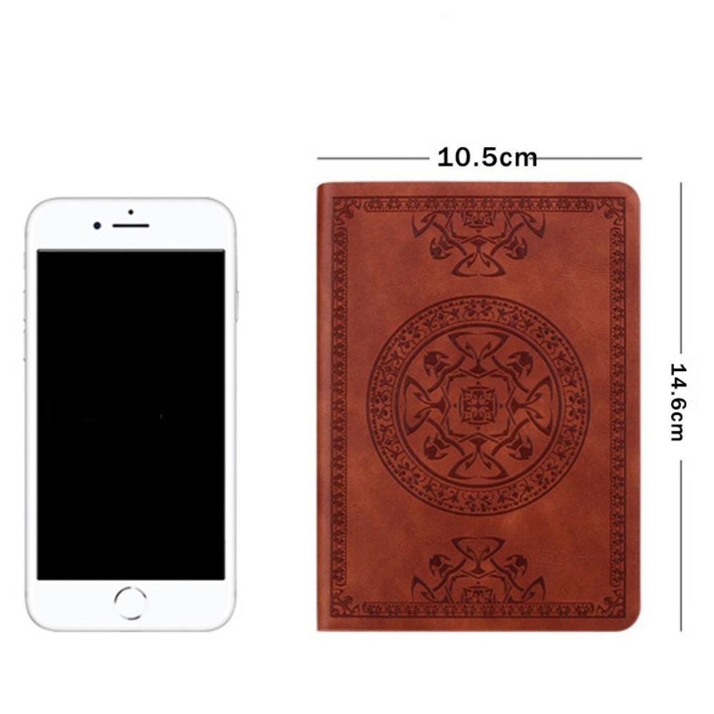 280 sidor tjock anteckningsbok - A6 Vintage PU-läder dagbok för skrivande, linjerad retro anteckningsblock, kontor & studentdagbok