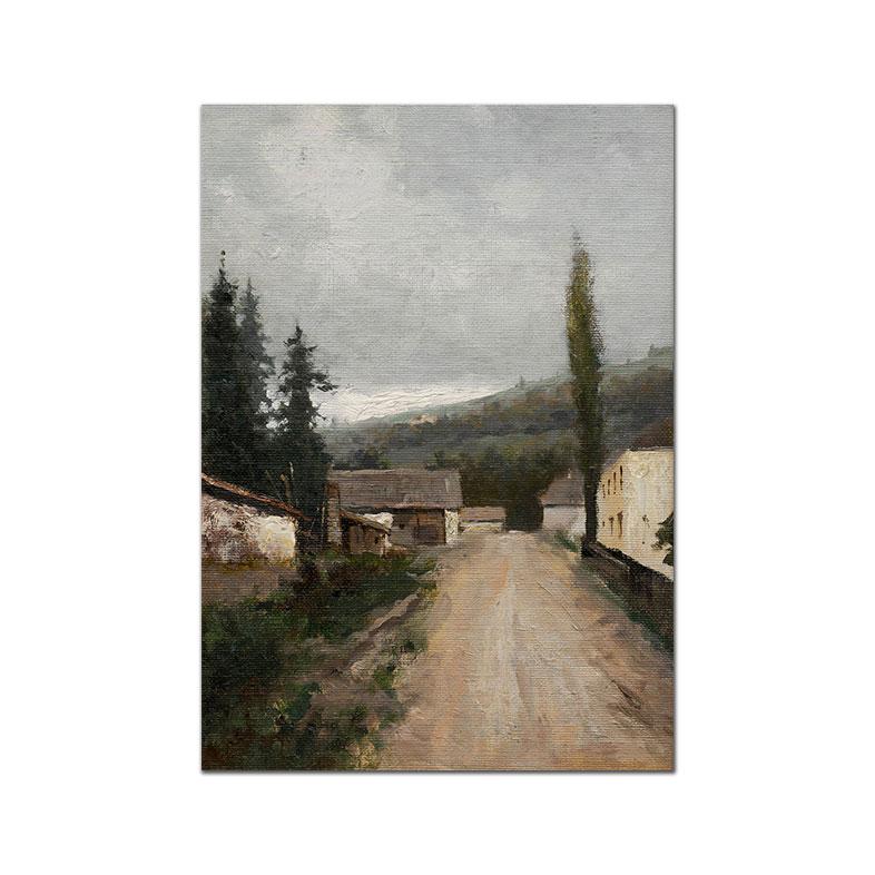 Vintage Country Oil CanvasPainting On  Poster Rose Floral Garden European Art Prints Retro Botanical Gallery Wall Pictures Decor