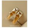 Women's Sandals Square Toe One-line Buckle Pearl Square Heel Shoes Women Dress French Elegant  Anti-slip New Zapatillas De Mujer