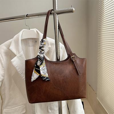 Premium Silk Scarf Handbag New Versatile Shoulder Underarm Bag Retro Commuter Tote Bag