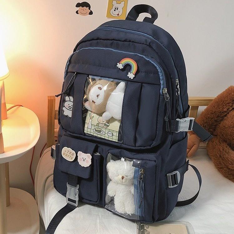 Schoolbag College student schoolbag 1011 new backpack Korean version fashionable sweet backpack trendy bag one piece
