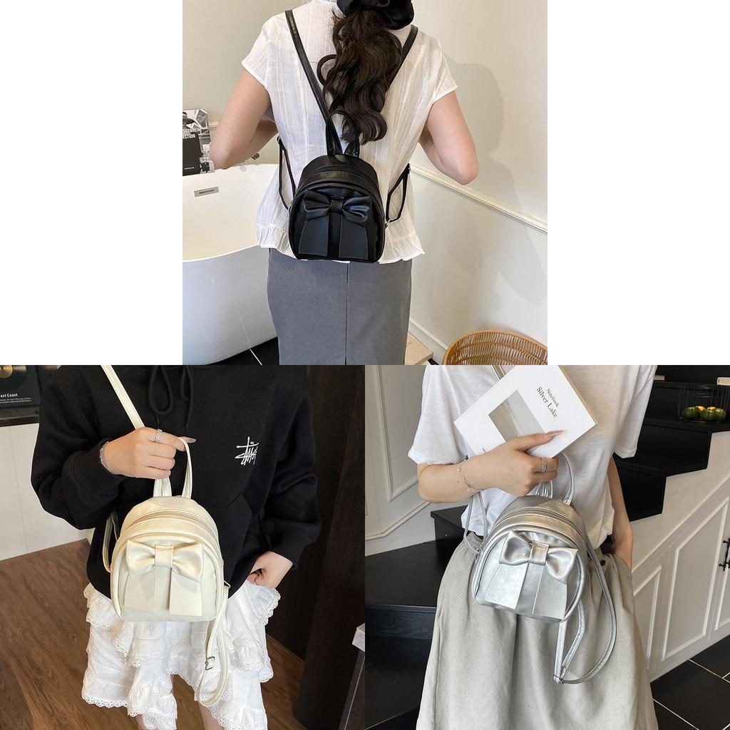 Süßer Mini-Rucksack mit Schmetterlings-Schleife aus PU-Material für den täglichen Gebrauch