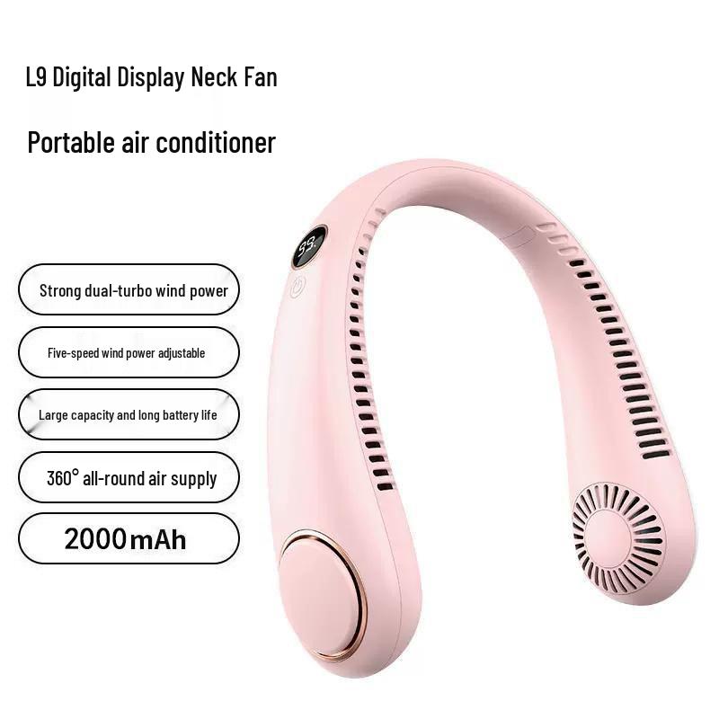 Portable Bladeless Neck Fan with USB Charging and Silent Strong Wind for Outdoor Use 200x160x60