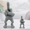 2Pcs/Set Middle Finger Figure Statue Desktop Flip-off Hand Figurine with Legs Rebellious Middle Finger Ornament for Office Bedroom Desk Decor Gag Gift
