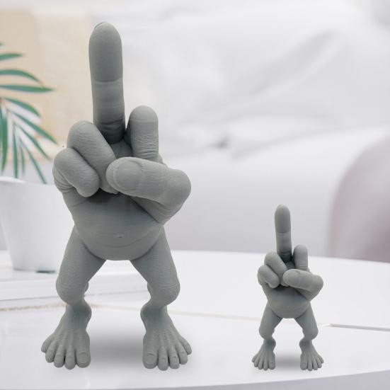 2Pcs/Set Middle Finger Figure Statue Desktop Flip-off Hand Figurine with Legs Rebellious Middle Finger Ornament for Office Bedroom Desk Decor Gag Gift