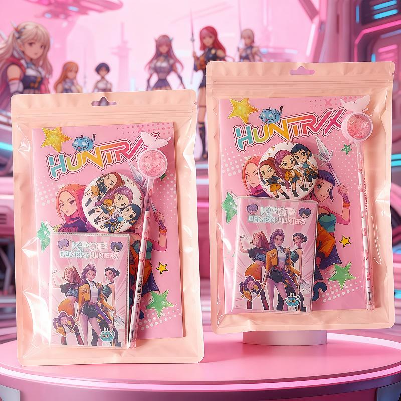 K-POP Demon Hunters Anime Merch Stationery Set, Student Study Supplies & Children's Gift