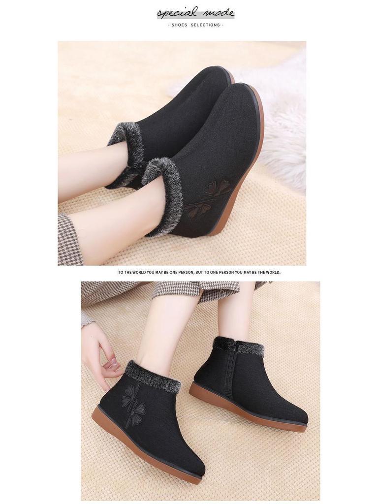 Women's Winter Velvet-Lined Non-Slip Elderly Shoes