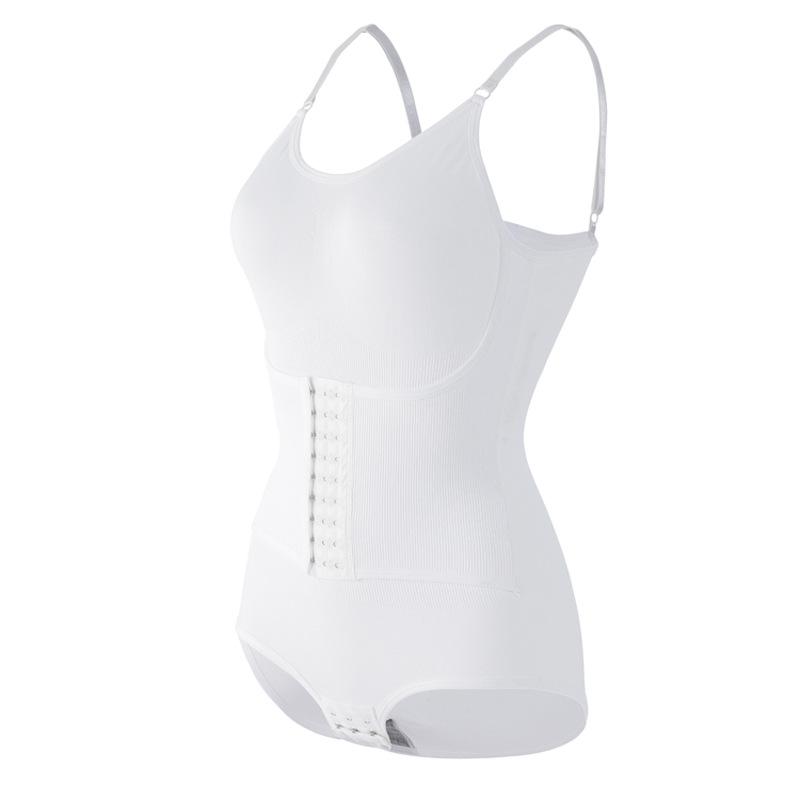 Women Spaghetti Strap Front Hooks Tummy Control Full Body Shaper S белый