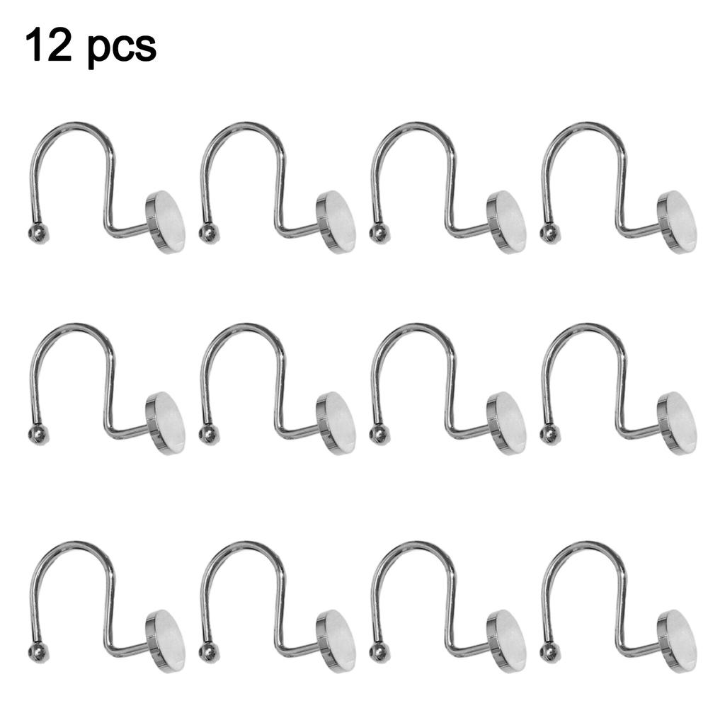Decorative Shower Rings Rust-proof Hooks Bathroom Decor Heavy Duty Hooks High-strength Structure Hassle-free Operation