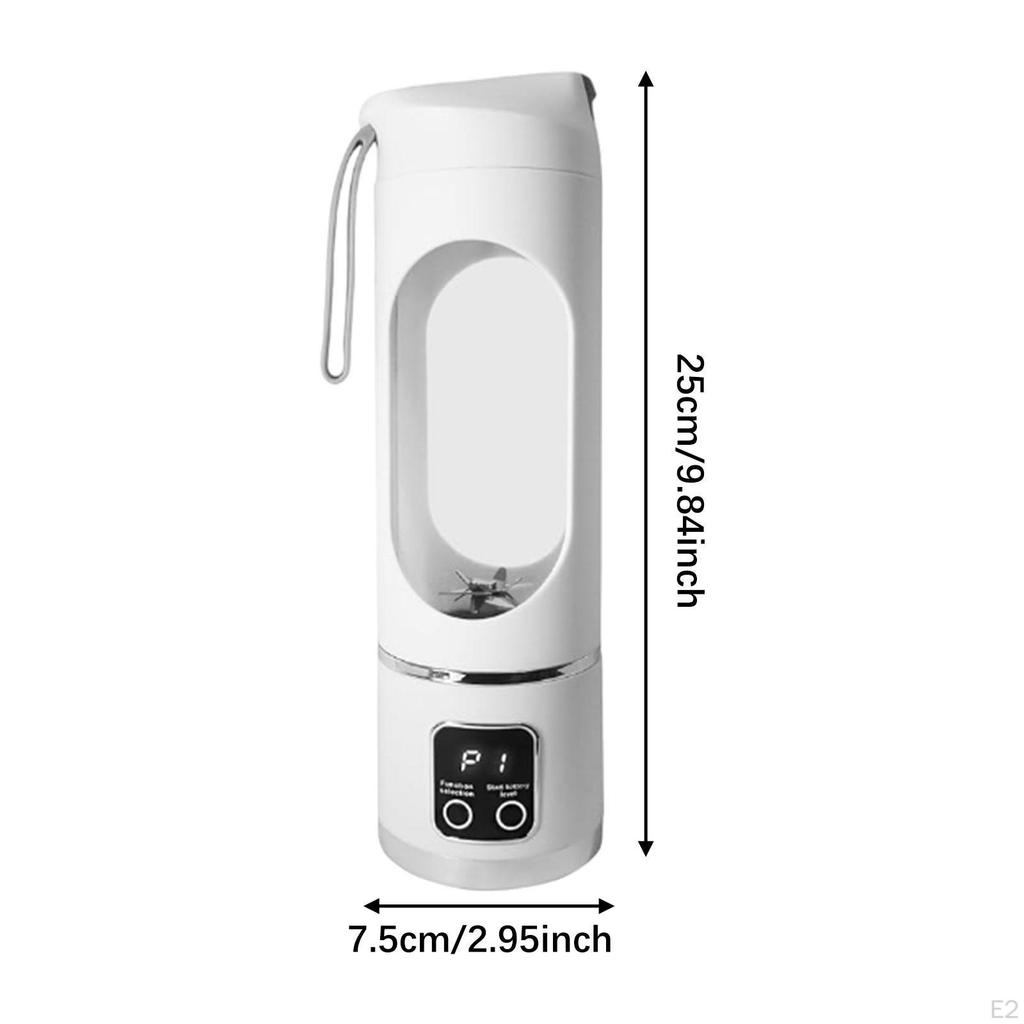 Tragbarer Mixer Elektrischer Entsafter 450ml Wiederaufladbarer Handheld Compact 12 Edelstahl Balde