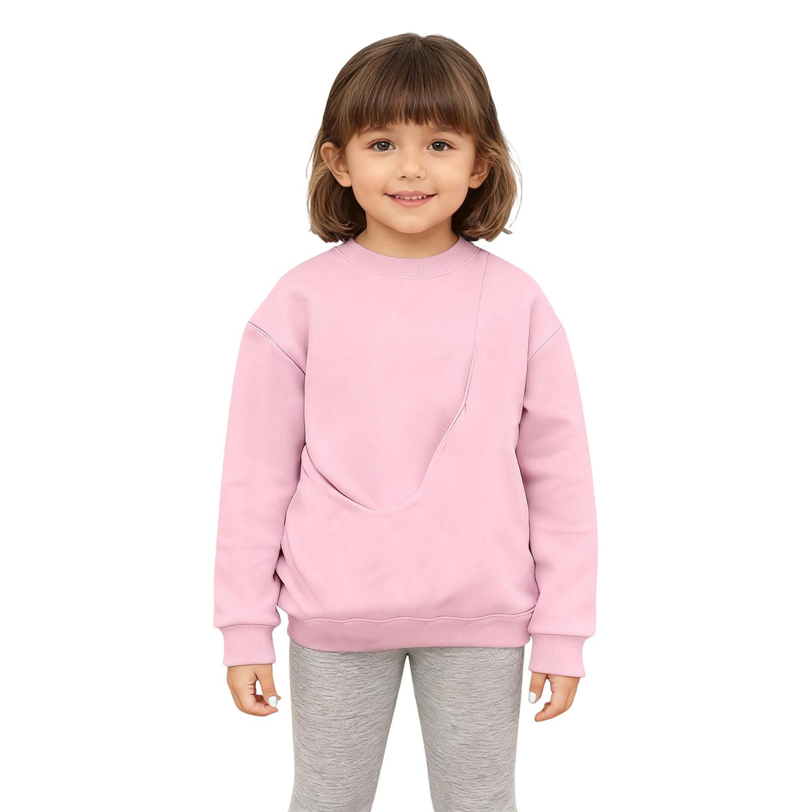 

Детская толстовка с капюшоном для мальчиков и девочек, модная толстовка с длинными рукавами и принтом 140 розовый