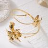 Bohemian Enamel Flower Cuff Bracelets for Women Fashion Gold Color Floral Upper Arm Open Bangle Beach Party Jewelry Gift