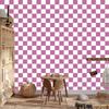 Checkerboard Wallpaper Purple and White for Living Room and Bedroom 50x1000