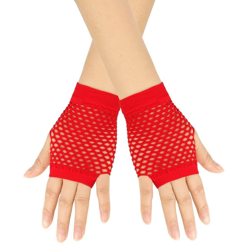 Elastic Short Fishnet Gloves Web Design Punk Rock Gloves Fingerless Mesh Gloves  Party Club