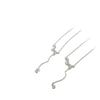 Sterling Silver S925 Heart-to-Heart Pearl Tassel Necklace, for Women - Sweet, High-End Clavicle Chain Design