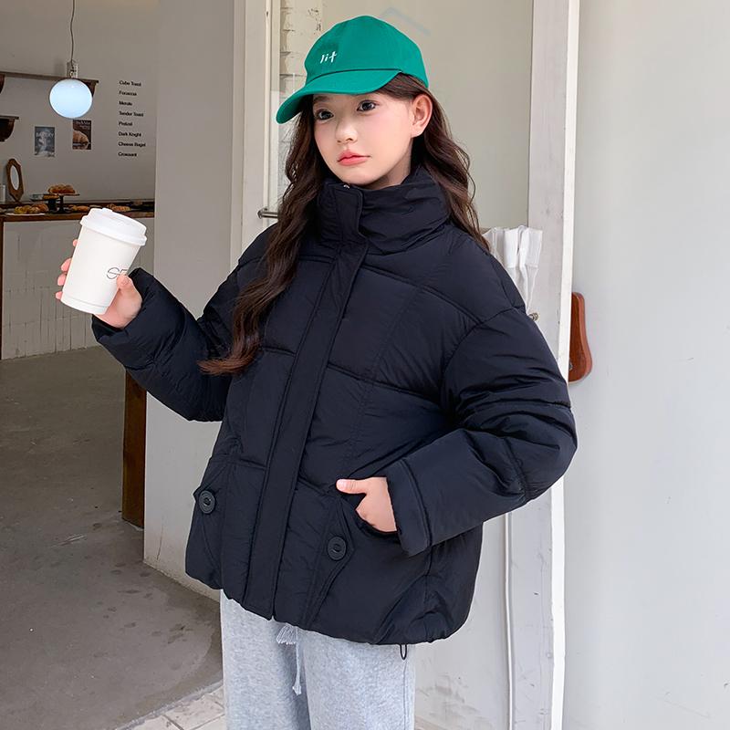 Kvinnor Höst Vinter Soild Färg Tjocka Ytterkläder Bomull Vadderad Hooded Warm Jacket Coat