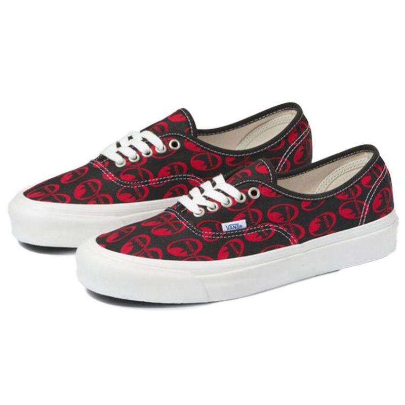 Vans Authentic Series Mooneyes Casual Fashion Low Top Skate Shoes Unisex Black Red VN0A5KX4AVO