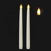 Home Decor Realistic Ivory Plastic Warm White Flickering LED Candlesticks Flameless Taper Candles