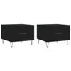 Coffee Tables 2 Pcs Black 50x50x40 Cm Engineered Wood