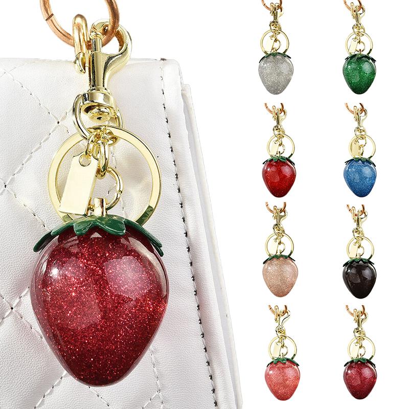 Strawberry Bag Charm Purse Charms Keychain,Strawberry Purse Charm,Strawberry Accessories Keychian For Women Valentine Bag Gifts