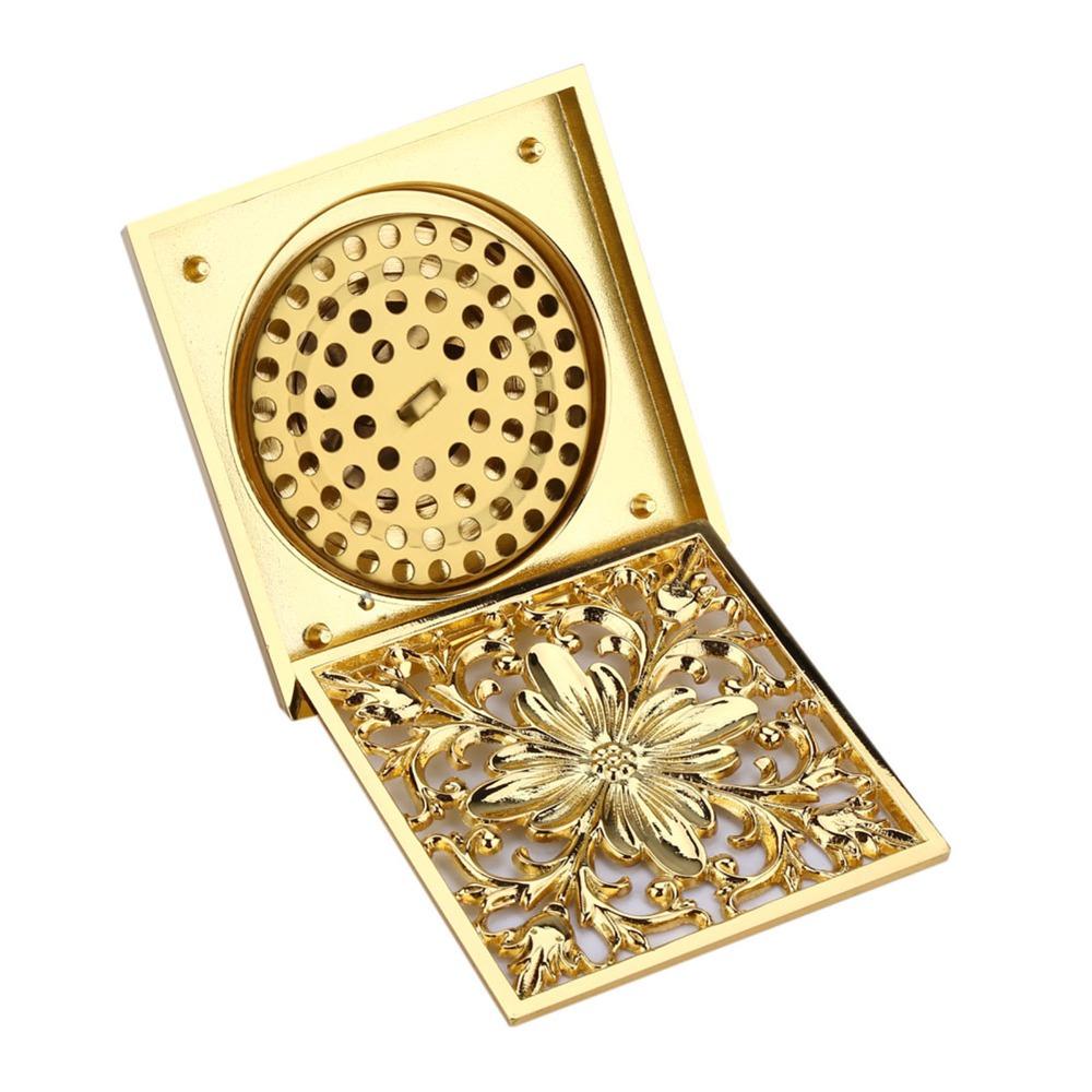Square Bathroom Floor Drain With Strainer Antique Brass Drain Decorative Floor Drain Bathroom