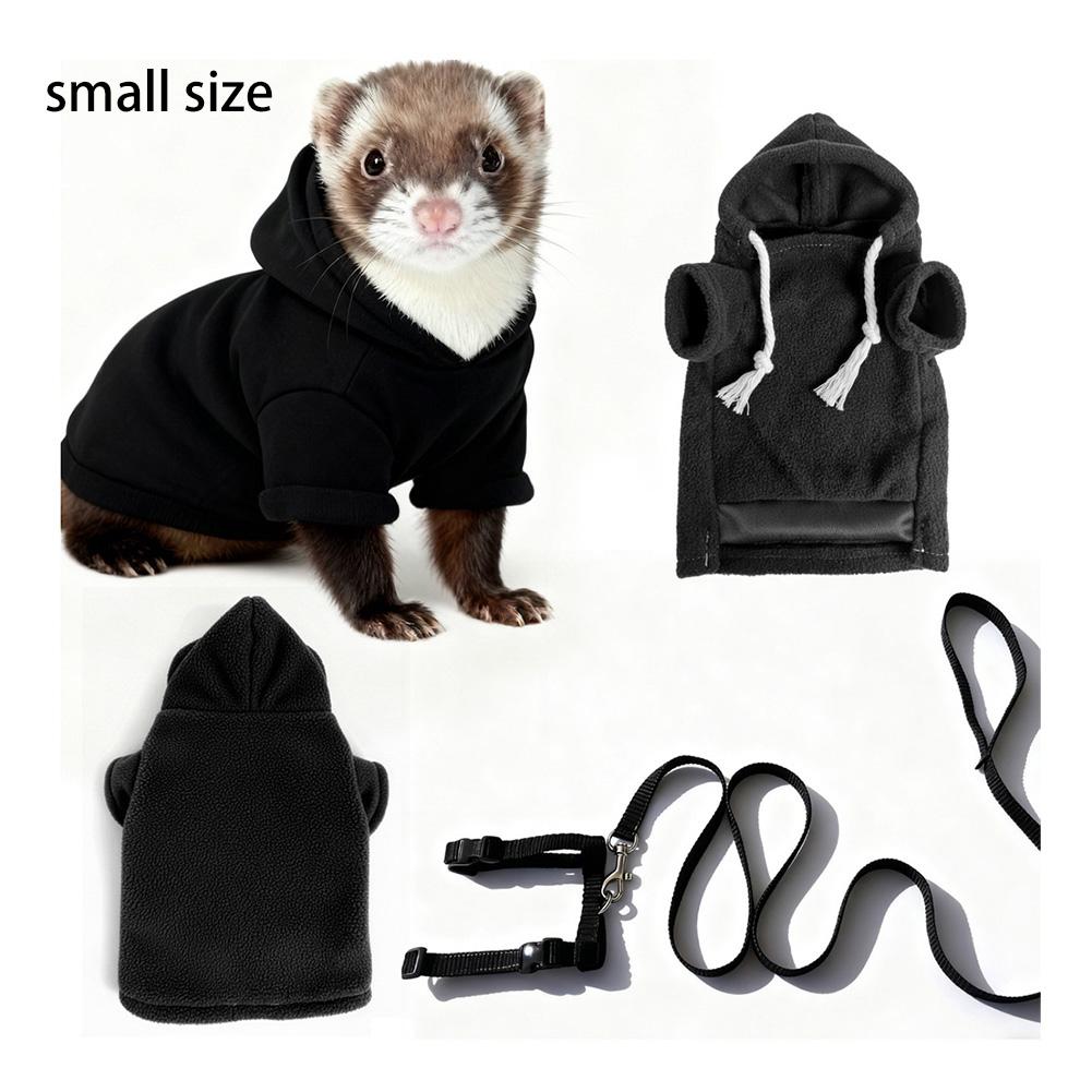 Set Pettorina e Guinzaglio per Furetto Cappotto Caldo Invernale e Set Pettorina e Guinzaglio a Prova di Fuga Regolabile per Viaggi all'Aperto dell'Animale Domestico