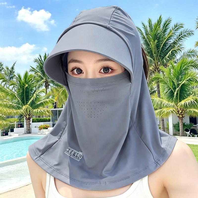 UV Resistant Cap Thin Breathable Sun Hat Women Full Neck Protection Face Cover 3 in 1 Outdoor UV Protection Visor Caps Face Mask