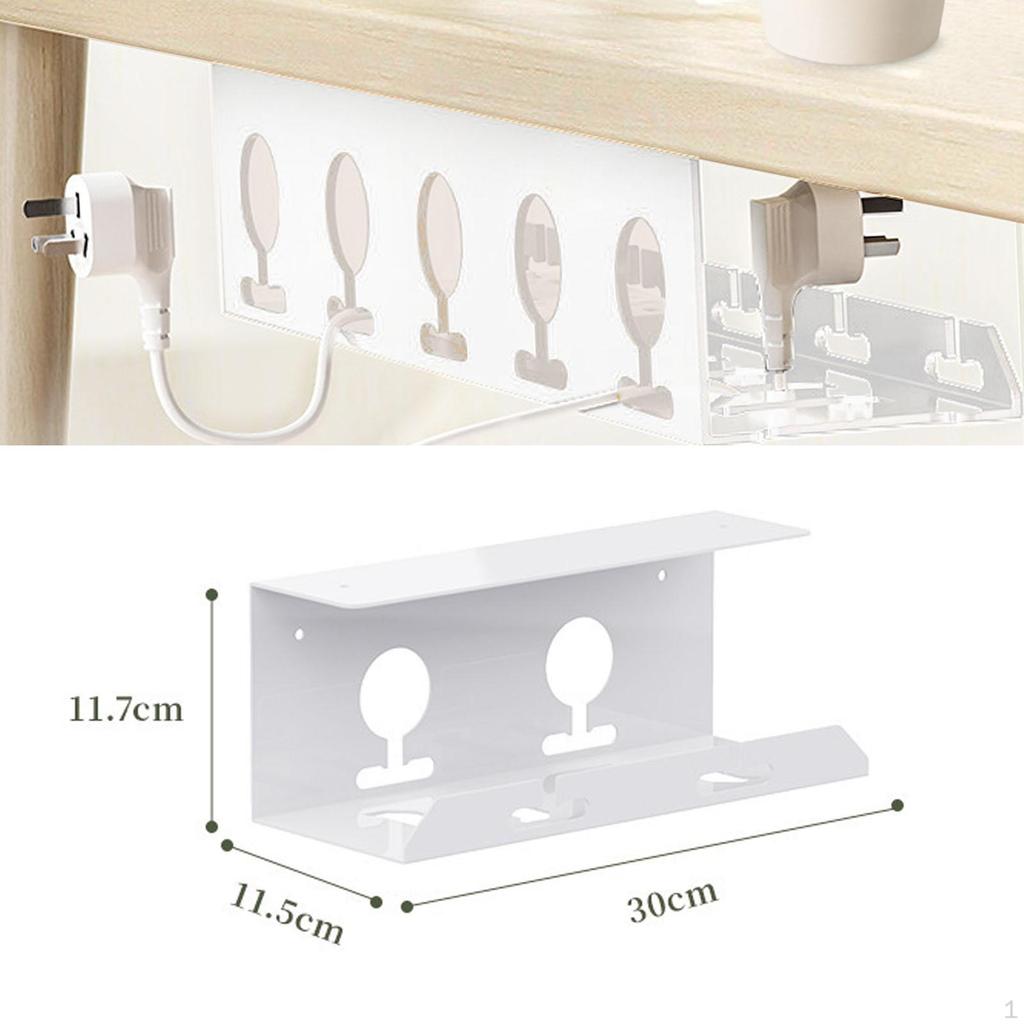 Taca do zarządzania kablami pod biurko z uchwytem na listwę zasilającą