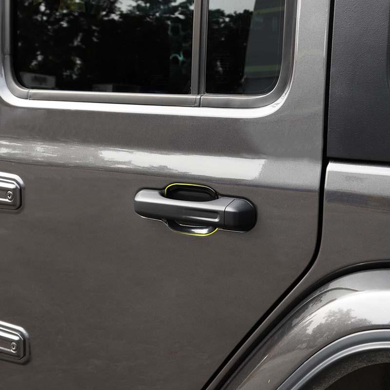 ABS obudowa klamki samochodowej naklejka zewnętrzna dekoracja miski pokrywa dla Jeep Wrangler JL 2018 Up wersja 4-drzwiowa akcesoria zewnętrzne