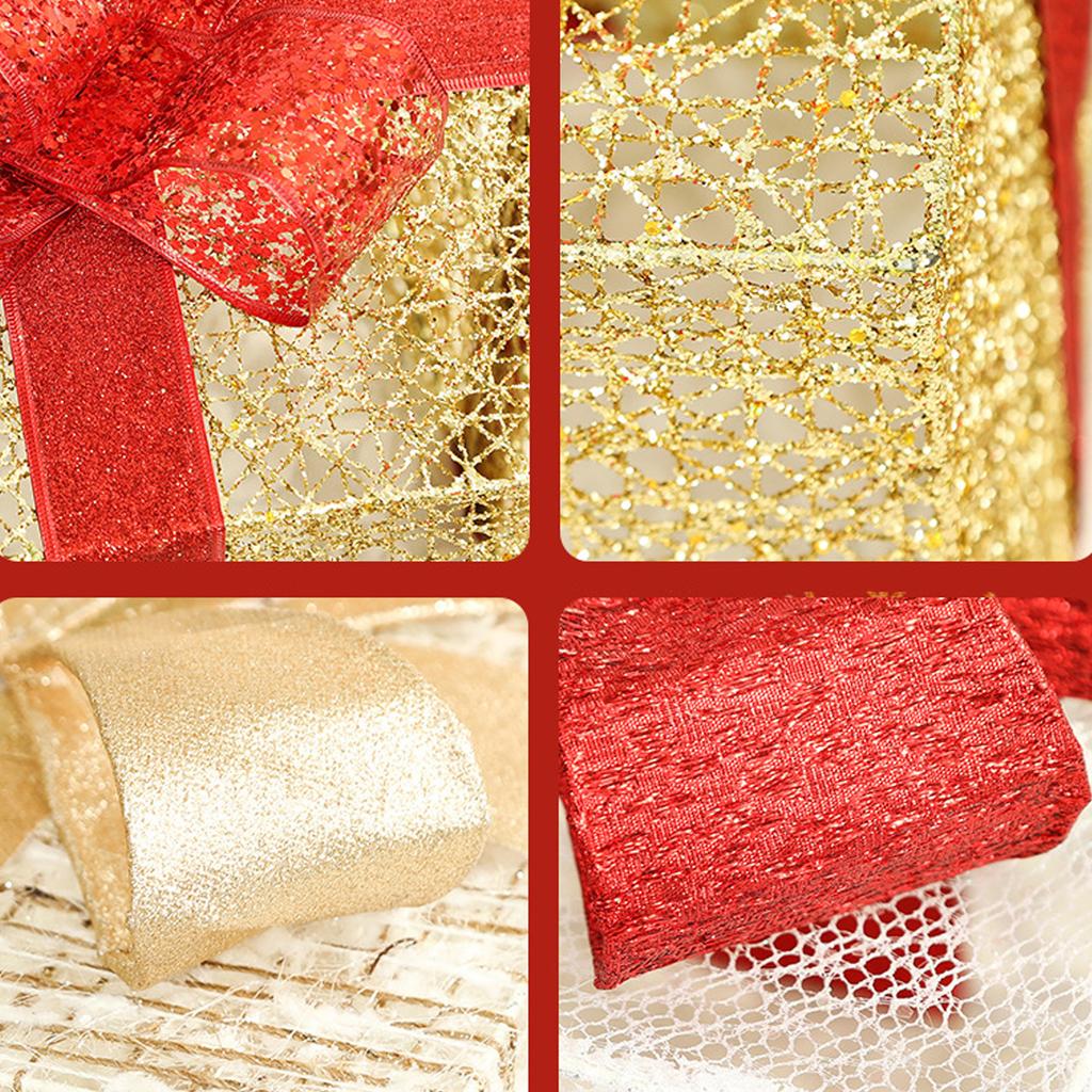 Christmas Box Gold Sturdy Multifunctional Exquisite Workmanship Christmas  Box Ornaments For Stores