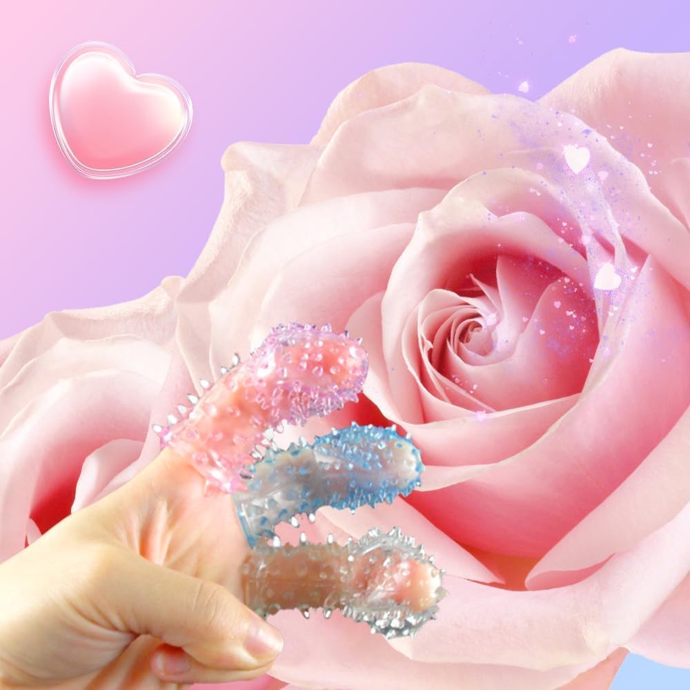 4pcs Finger Sex Toy, Silicone Crystal Sleeve G-Spot Finger Condom, Reusable Vaginal Clit Anus Anal Stimulate Masturbation