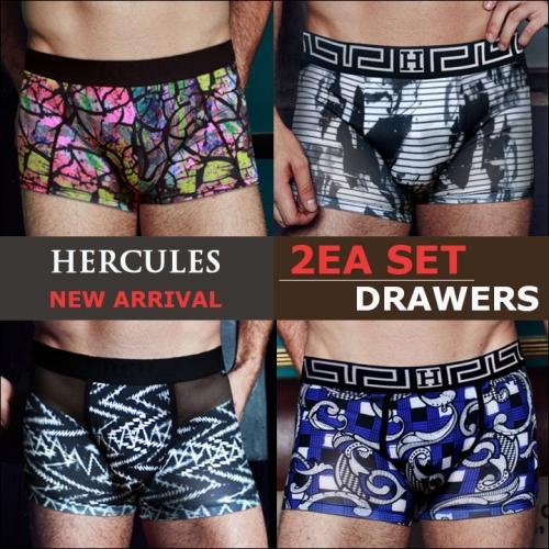 

[Hercules Underwear] Comfortable & Stylish Men s Drawers 2-Pack HB2DR201SET [Shipped from Korea] 100% Authentic HB2DR104M+HB2DR110M 100