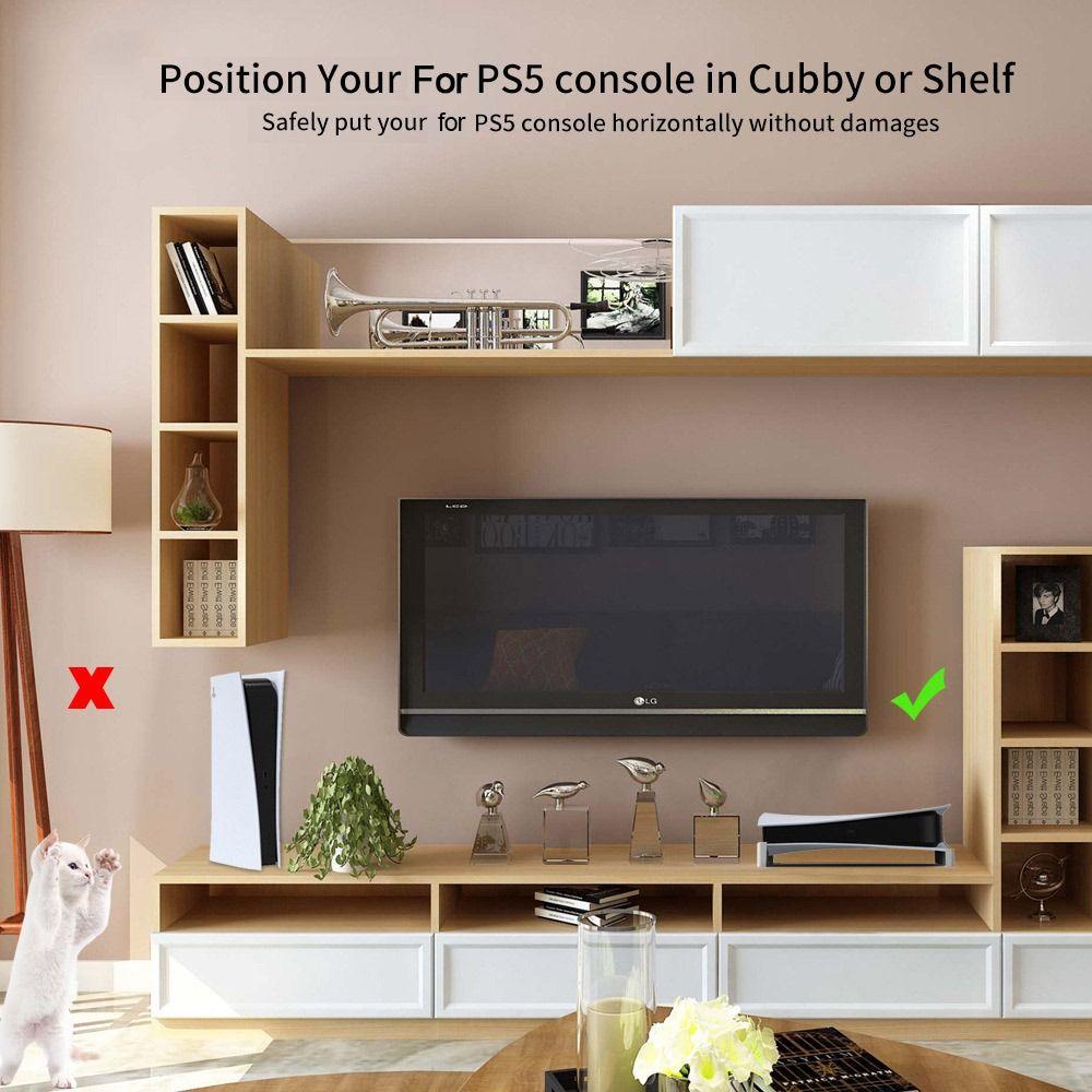 2pcs Non-slip Holder for PS5 Bracket Display Stand Game Console Dock Horizontal Base