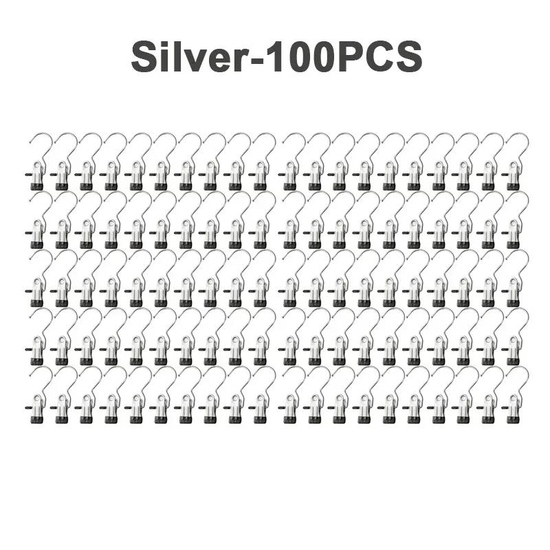 10-100 buc Cârlige de rufe din oțel inoxidabil, clești pentru rufe, cârlig portabil pentru agățat haine, clip pentru haine, organizator de haine pentru garderobă, umeraș