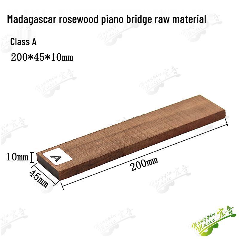 Ebony Rosewood Solid Wood Guitar Bridge Felt - Handmade Lower Drive Square Stock