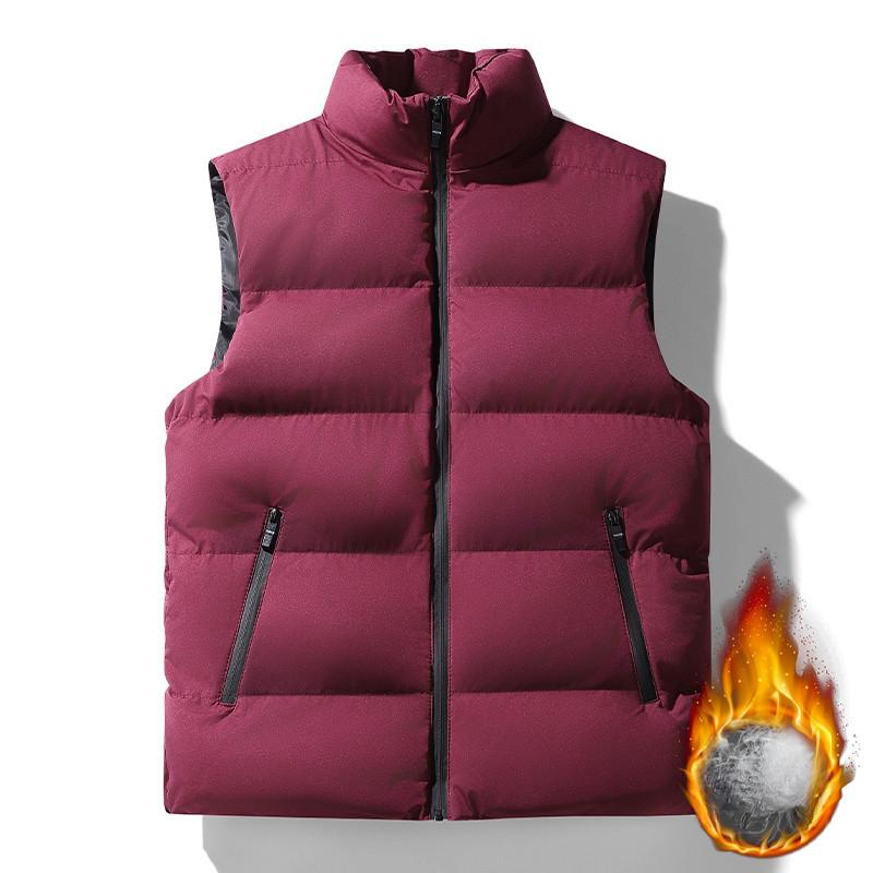 

Осенне-зимний жилет мужской трендовый повседневный утолщенный термостойкий жилет из хлопка с воротником-стойкой жилет жилет жилет 5XL бордовый