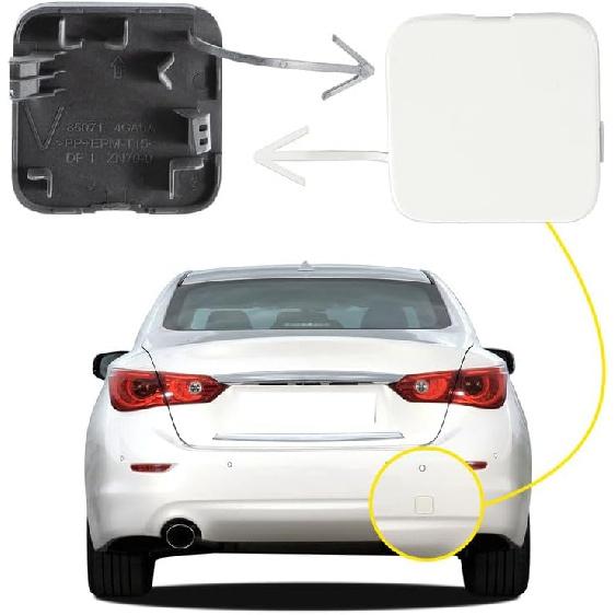 Car Rear Bumper Tow Hook Cover Compatible with Infiniti Q50 2014 2015 2016 2017 2018 Trailer Cover Cap 850714GA0A 85071-4GA0A Small Lid Towing Eye