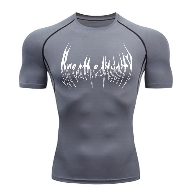 Compressed Long Sleeved Shirt, Black Fitness T-shirt, Men's Muscle Quick Drying Fitness Clothing, Sun Protection Sports, Close Fitting